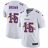 Nike Ravens 15 Marquise Brown White Shadow Logo Limited Jersey Yhua,baseball caps,new era cap wholesale,wholesale hats